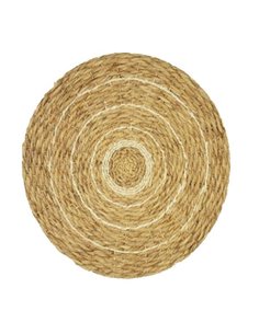 Ψάθινο διακοσμητικό τοίχου boho δίχρωμο από rattan Ø80xΥ6εκ