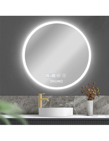 BRUNO καθρέφτης μπάνιου LED BRN-0191, στρόγγυλος, 24W, Φ60cm, IP67