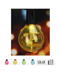 Διακοσμητική γιρλάντα ηλιακή με 10 Led χρωματιστά φωτάκια 50x85mm
