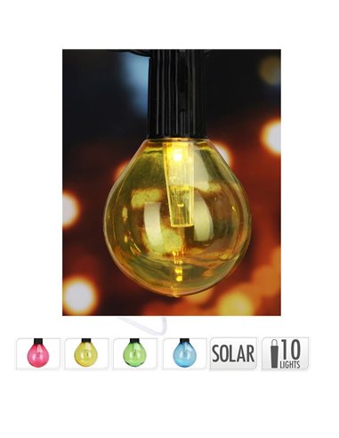 Διακοσμητική γιρλάντα ηλιακή με 10 Led χρωματιστά φωτάκια 50x85mm