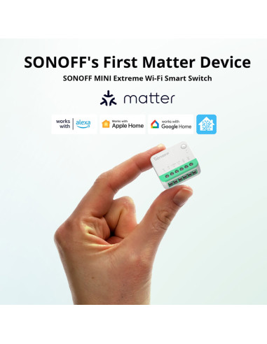 SONOFF smart διακόπτης MINIR4M, 2 κανάλια, Wi-Fi, 10A, λευκός