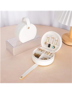 Θήκη κοσμημάτων μικρή λευκή PU Υ5x10x9εκ.