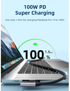 CABLETIME καλώδιο USB-C CT-CMCML-AG1, γωνιακό, 100W 20Gbps 4K, 1m, μαύρο