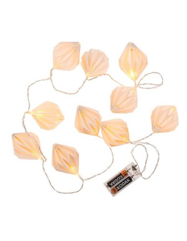 Φωτιζόμενη αλυσίδα από 10 χάρτινα φωτάκια 5x7εκ.