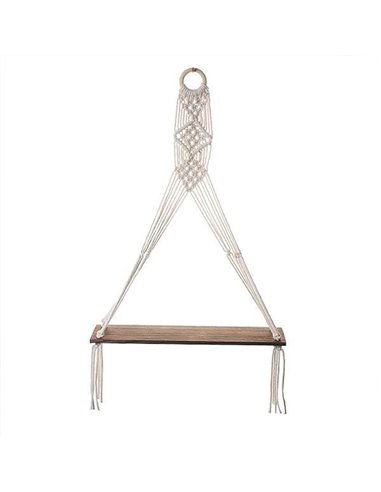 Ράφι επιτοίχιο από μακραμέ 45x14xY50εκ.