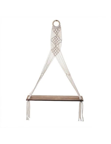 Ράφι επιτοίχιο από μακραμέ 45x14xY50εκ.