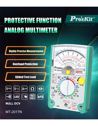 PROSKIT αναλογικό πολύμετρο MT-2017N, DCV, ACV