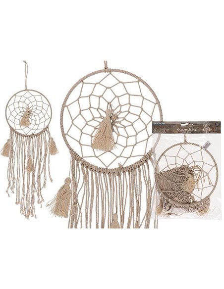 Διακοσμητικό τοίχου "ονειροπαγίδα" με μακραμέ Y70x27εκ.