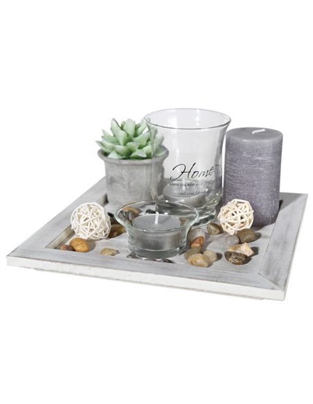 Πιατέλα ξύλινη με διακοσμητικά στοιχεία 20x20εκ.