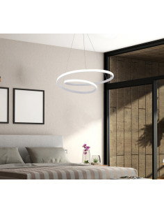 POWERTECH LED φωτιστικό οροφής HLL-0153, 25W, 4000K, Φ40cm, 1m, λευκό