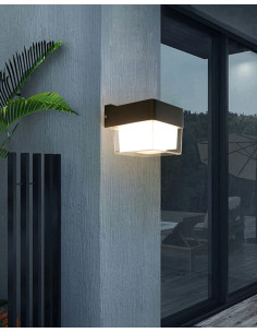 POWERTECH LED φωτιστικό τοίχου HLL-0157, 7W, 4000K, 560lm, IP65, μαύρο