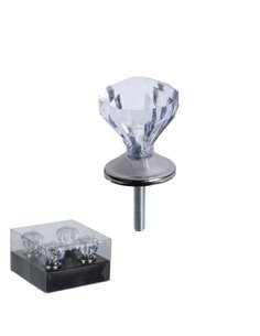 Πόμολα διάφανα σετ 4 τμχ Ø3εκ. σε σχήμα brillant