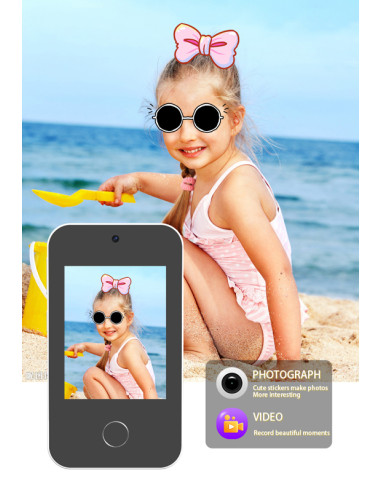 WOWKIDS παιδικό smartphone με κάμερα P1 Plus, 2.8" οθόνη αφής, μαύρο