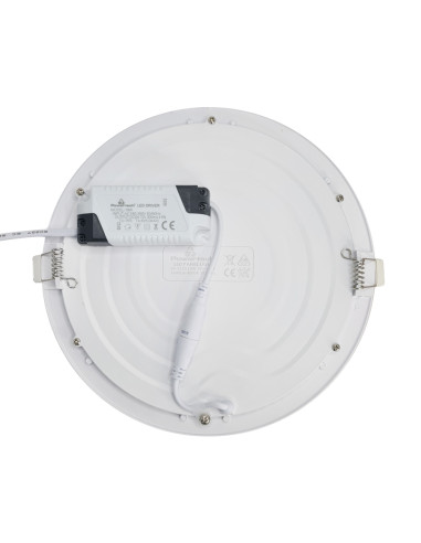 POWERTECH LED panel PT-1270 χωνευτό, 18W, Φ22cm, 4000K, 1440lm, λευκό