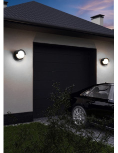 POWERTECH LED φωτιστικό τοίχου HLL-0167, 12W, 4000K, 960lm, IP65, μεταλλικό, μαύρο