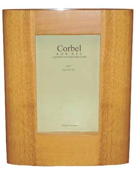 Κορνίζα ξύλινη καφέ οβάλ για φωτό 10x15εκ.