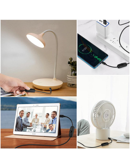 POWERTECH καλώδιο USB-C σε USB CAB-UC085 με διακόπτη, 10W, 2m, μαύρο