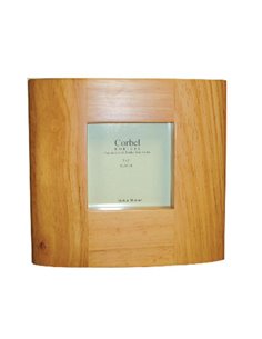 Κορνίζα ξύλινη καφέ οβάλ για φωτό 7,5x7,5εκ.