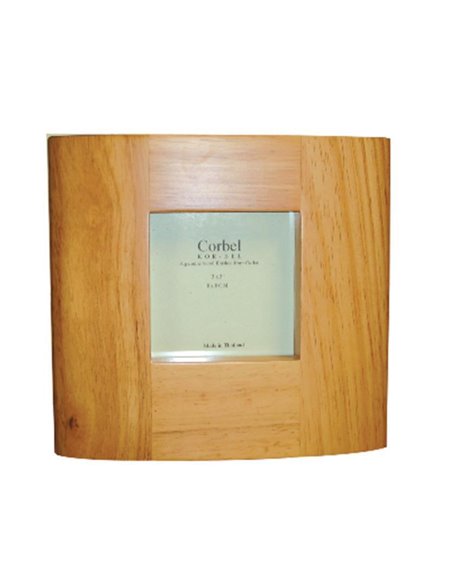 Κορνίζα ξύλινη καφέ οβάλ για φωτό 7,5x7,5εκ.