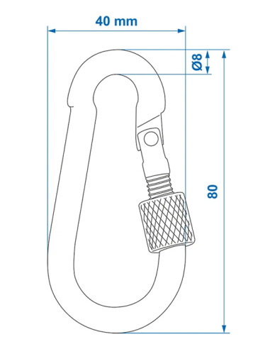 PROPLUS γάντζος 342364 με κλείδωμα, μεταλλικός, 8x80mm