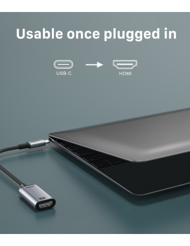 CABLETIME αντάπτορας USB-C σε HDMI CT-CMHF4K30-AG, 4K/30Hz, γκρι