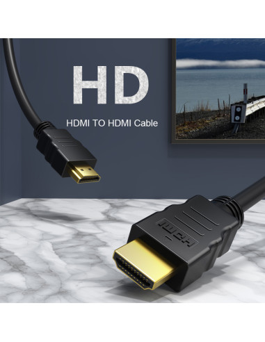 CABLETIME καλώδιο HDMI CT-HE19G με Ethernet, 4K/60Hz, 18 Gbps, 0.5m, μαύρο