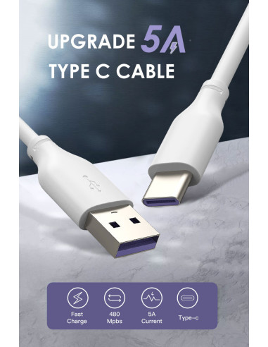 CABLETIME καλώδιο USB-C σε USB CT-U325A, 25W, 480Mbps, 0.25m, λευκό