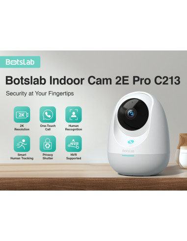 BOTSLAB smart κάμερα C213, 3MP/2K, WiFi & LAN, 360° PTZ, SD