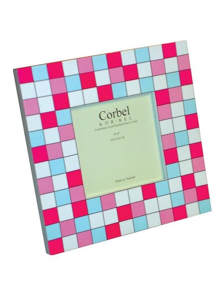 Κορνίζα ξύλινη πολύχρωμη για φωτό 10x10εκ.