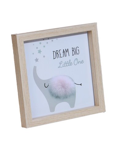 Διακοσμητικό κάδρο ελεφαντάκι Υ20x20x2,7εκ.