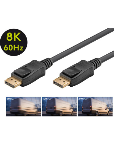 GOOBAY καλώδιο DisplayPort 64797, 8K/60Hz, 32.4 Gbps, 1m, μαύρο