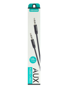 USAMS καλώδιο ήχου 3.5mm YP-01, AUX, 1m, μαύρο