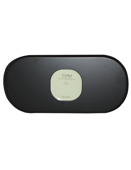 Κορνίζα ξύλινη οβάλ μαύρη για φωτό 7,5x7,5εκ.