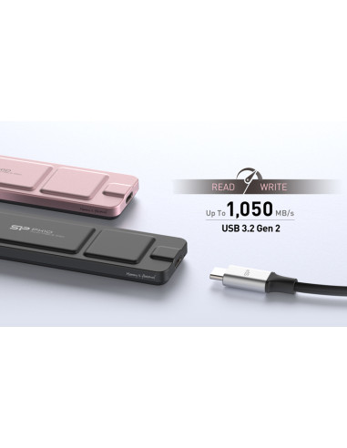 SILICON POWER εξωτερικός SSD PX10, 1TB, USB 3.2, 1050-1050MB/s, μαύρος