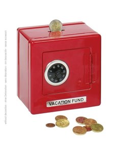 Κουμπαράς μεταλλικός κόκκινος με συνδυασμό Υ13,5x13,5x9,7εκ.