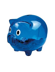 Κουμπαράς γουρουνάκι πλαστικός μπλε Υ10,1x12,6x10εκ.