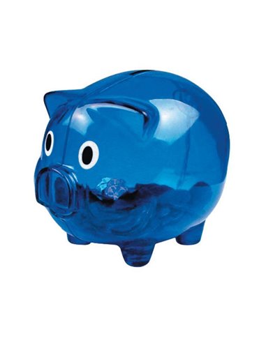 Κουμπαράς γουρουνάκι πλαστικός μπλε Υ10,1x12,6x10εκ.