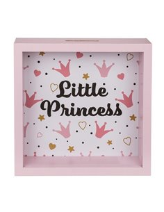 Κουμπαράς - κορνίζα ξύλινος «Πριγκίπισσα» Υ20x20x5εκ.