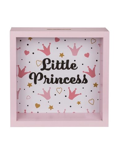 Κουμπαράς - κορνίζα ξύλινος «Πριγκίπισσα» Υ20x20x5εκ.