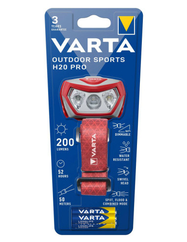 VARTA LED φακός κεφαλής Outdoor Sports H20 Pro, 200lm, IPX4, κόκκινος