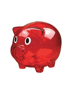 Κουμπαράς γουρουνάκι πλαστικός κόκκινος Υ10,1x12,6x10εκ.