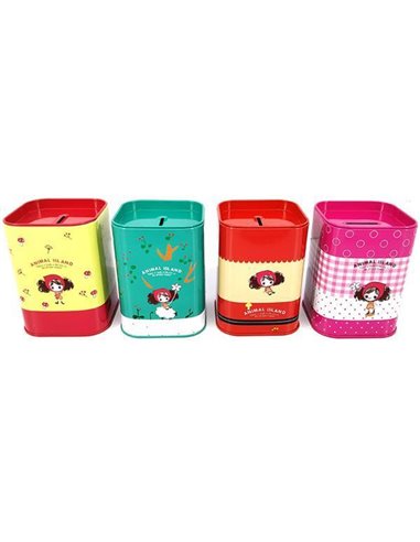 Κουμπαράς μεταλλικός κοκτέηλ 4 σχέδια Υ10,5x7.5εκ.