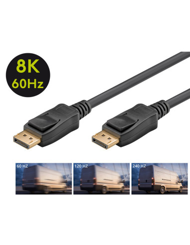 GOOBAY καλώδιο DisplayPort 65810 Certified, 8K/60Hz 32.4 Gbps, 3m, μαύρο