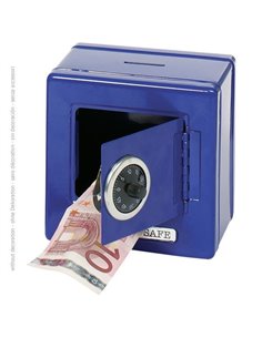 Κουμπαράς μεταλλικός μπλε με συνδυασμό Υ13,5x13,5x9,7εκ.