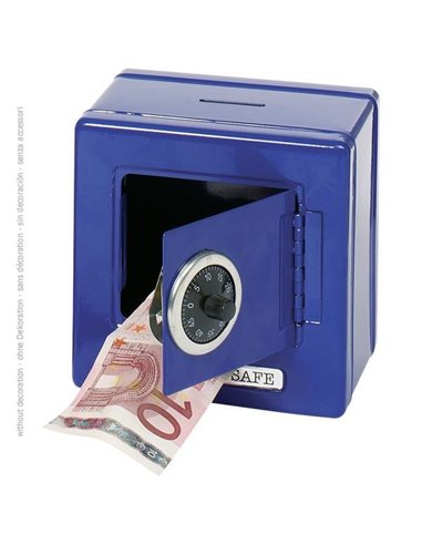 Κουμπαράς μεταλλικός μπλε με συνδυασμό Υ13,5x13,5x9,7εκ.