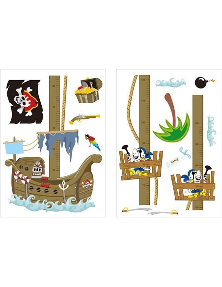 Αυτοκόλλητος υψομετρητής τοίχου 50x70εκ. "πειρατές"