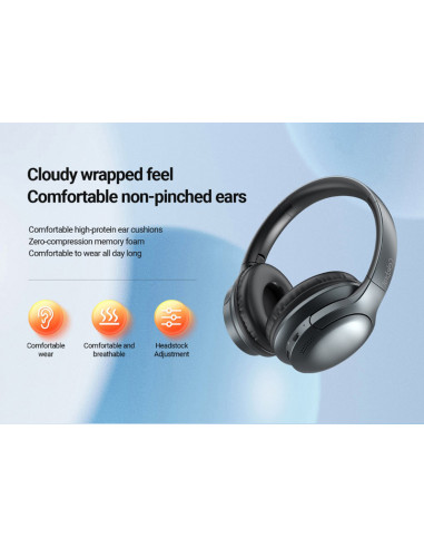 CELEBRAT headphones A33, ασύρματα & ενσύρματα, ANC, 40mm, 300mAh, μαύρα