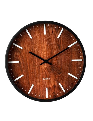 Ρολόι τοίχου καφέ-μαύρο Ø30εκ.