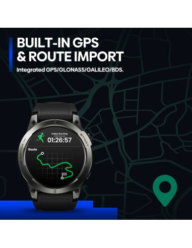 ZEBLAZE smartwatch Stratos 3 Pro, heart rate, 1.43" AMOLED, GPS, μαύρο