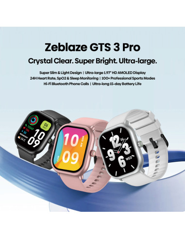 ZEBLAZE smartwatch GTS 3 Pro, heart rate, 1.97" AMOLED, μαύρο